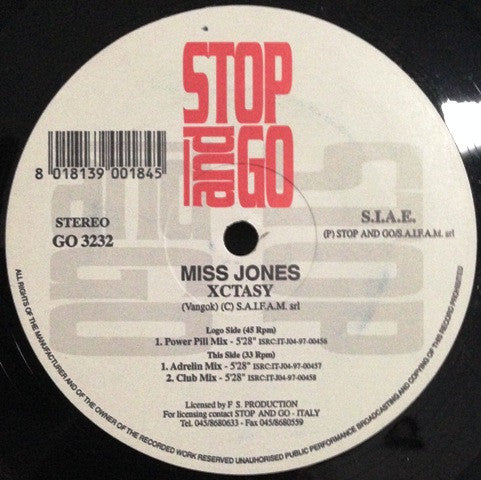 Miss Jones : Xctasy (12")
