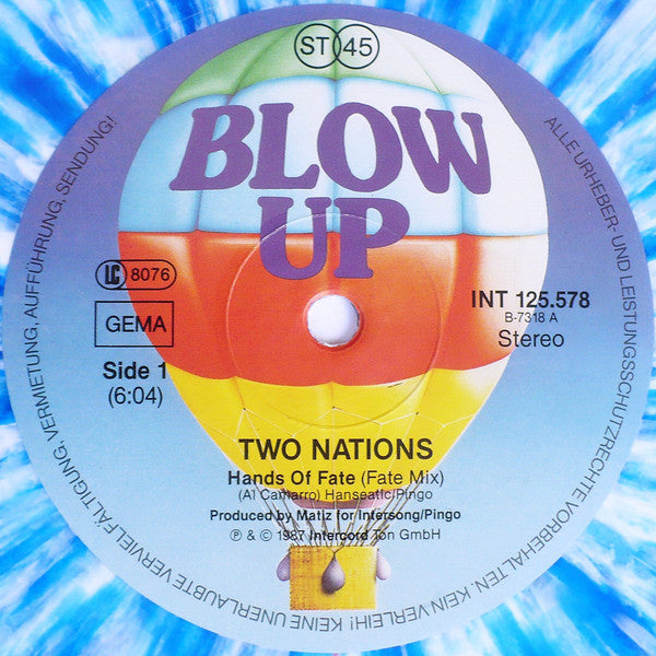 Two Nations : Hands Of Fate (12", Maxi, Blu)