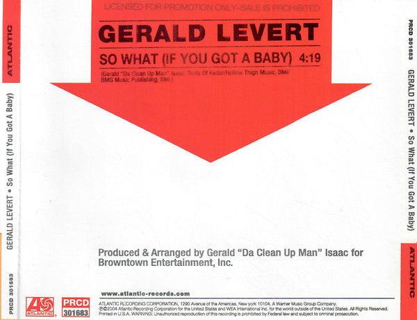 Gerald Levert : So What (If You Got A Baby) (CD, Single, Promo)