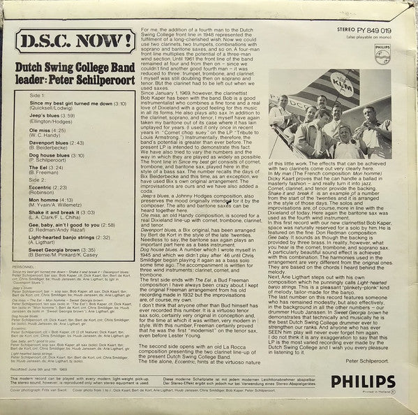 The Dutch Swing College Band : D.S.C. Now! (LP, Album)