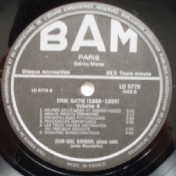 Erik Satie / Jean-Joël Barbier : Erik Satie Volume 4 (LP, Album)