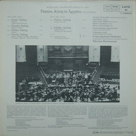 Wolfgang Amadeus Mozart, Concertgebouworkest, Nikolaus Harnoncourt : Thamos (LP, Blu)
