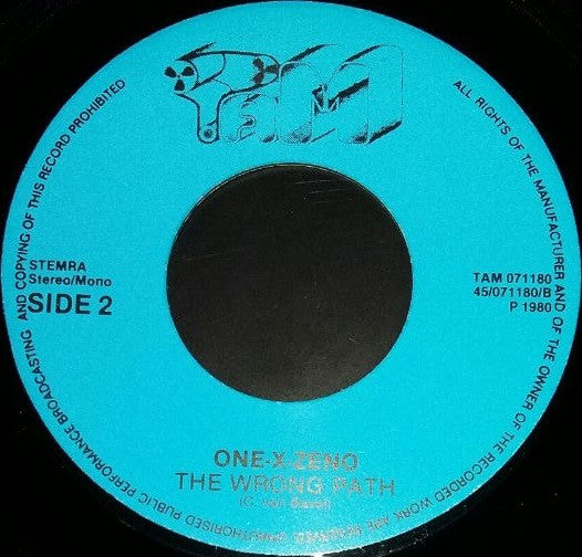 One-X-Zeno : Sadness / The Wrong Path (7", Single)