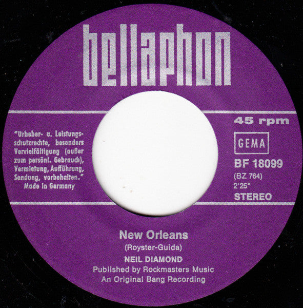 Neil Diamond : Some Day Baby (7", Single)