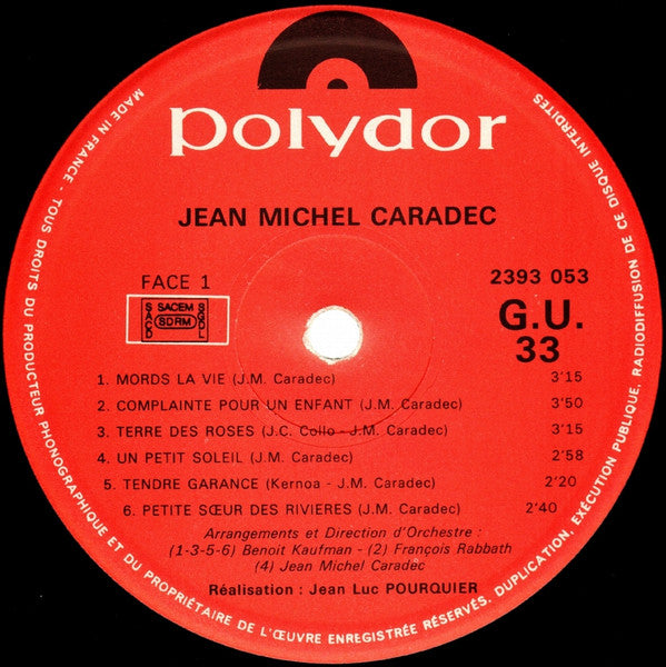 Jean-Michel Caradec : Mords La Vie (LP, Album)