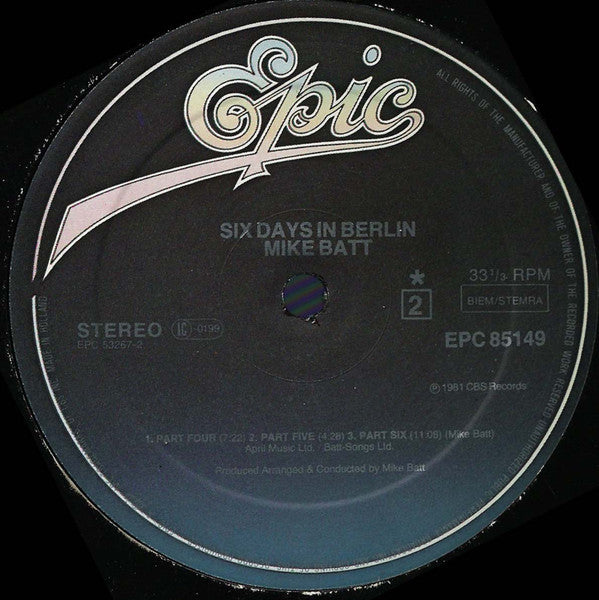 Mike Batt : Six Days In Berlin (LP, Album)