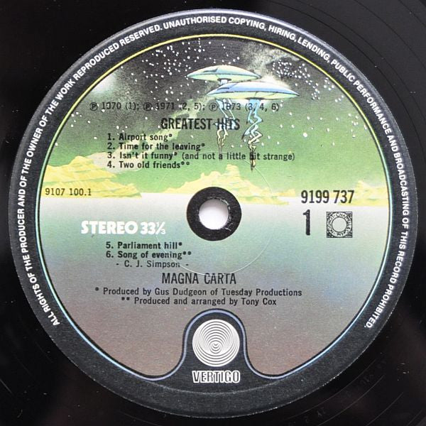 Magna Carta : Greatest Hits (LP, Comp, RE)