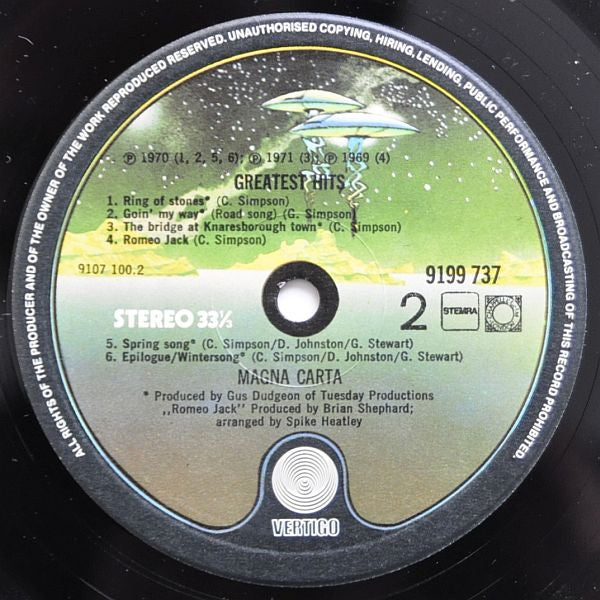 Magna Carta : Greatest Hits (LP, Comp, RE)