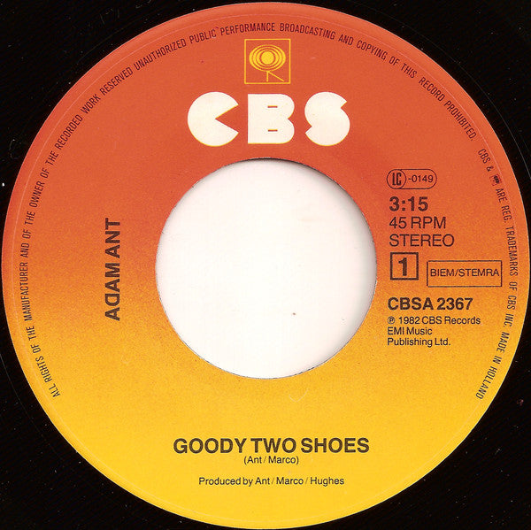 Adam Ant : Goody Two Shoes (7", Single)