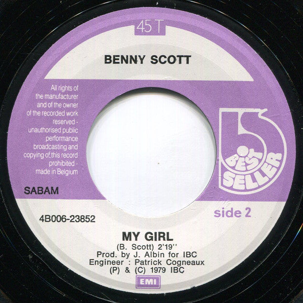Benny Scott : The Sound Of Rock 'N' Roll / My Girl (7", Single)