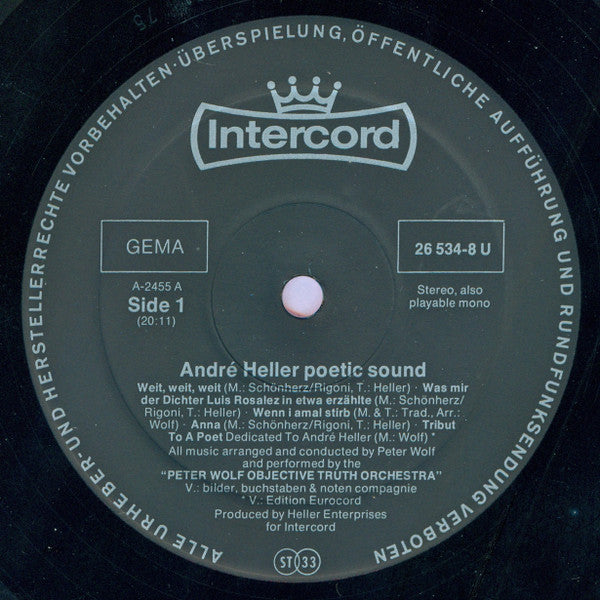 Peter Wolf Objective Truth Orchestra : André Heller Poetic Sound - Music For Lovers And Loosers (LP, Album)