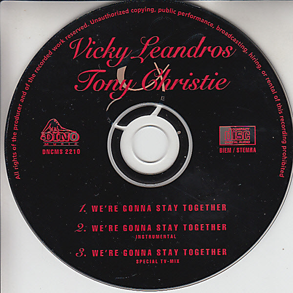Vicky Leandros & Tony Christie : We're Gonna Stay Together (CD, Single)