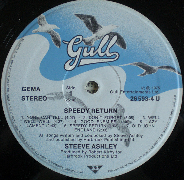 Steve Ashley : Speedy Return (LP, Album)