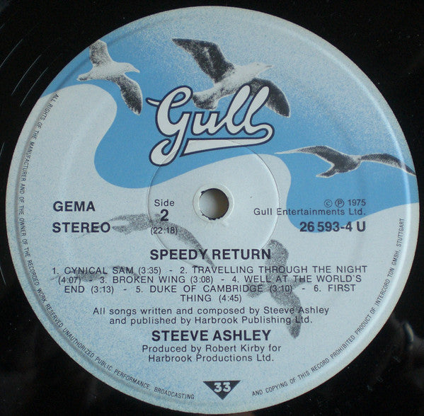 Steve Ashley : Speedy Return (LP, Album)