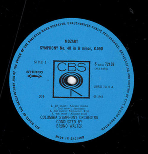 Wolfgang Amadeus Mozart, Bruno Walter : Mozart: Symphony No. 40 In G Minor, K. 550 / Symphony No. 38 In D, K. 504 "Prague" (LP, Album)