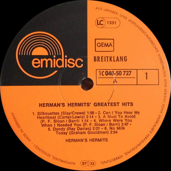 Herman's Hermits : Greatest Hits (LP, Comp, RE)