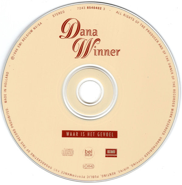 Dana Winner : Waar Is Het Gevoel (CD, Album)