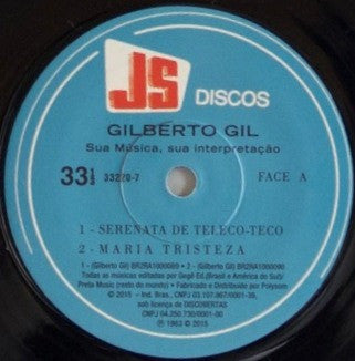 Gilberto Gil : Sua Música, Sua Interpretação (7", EP, RE)