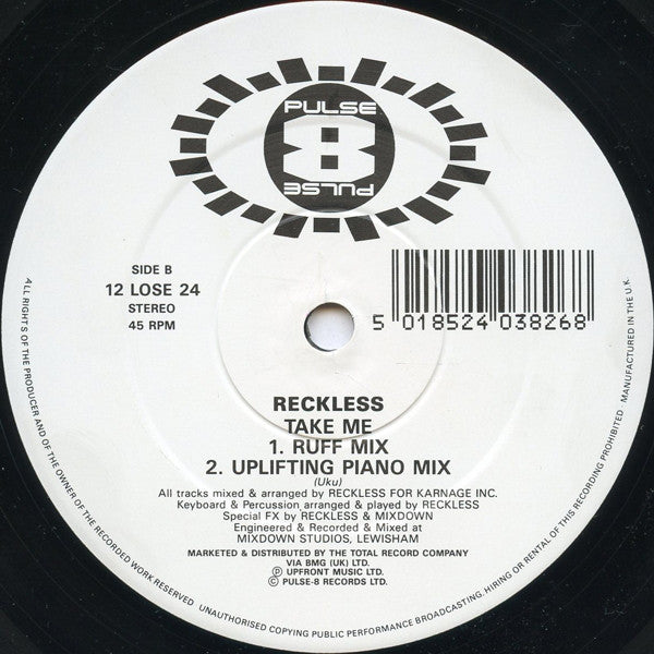 Reckless* : Time To Make The Floor Burn (12")