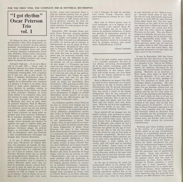The Oscar Peterson Trio : I Got Rhythm / Oscar Peterson Trio Vol. 1 (LP, Comp, Gat)