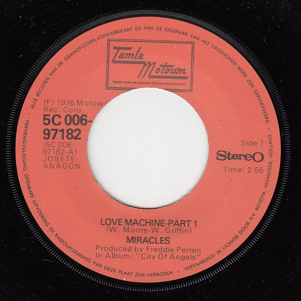 Miracles* : Love Machine (7", Single)