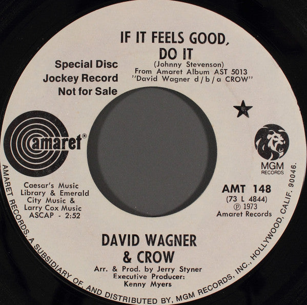 Dave Wagner & Crow (4) : If It Feels Good, Do It (7", Promo, Styrene, All)