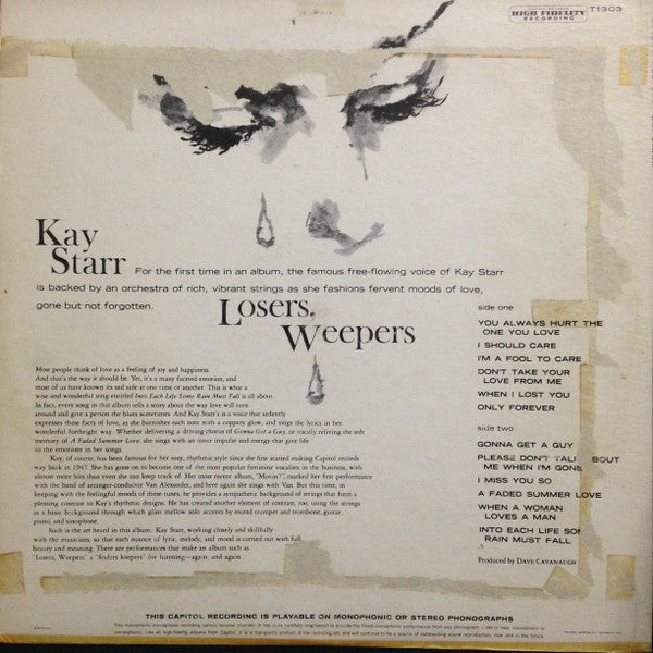 Kay Starr : Losers, Weepers (LP, Album, Mono)