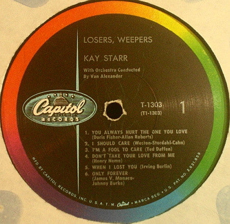 Kay Starr : Losers, Weepers (LP, Album, Mono)