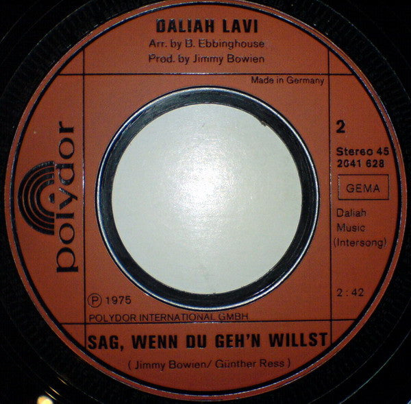 Daliah Lavi : Nichts Haut Mich Um - Aber Du / Sag, Wenn Du Geh'n Willst (7", Single)