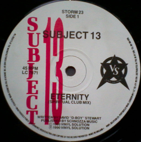 Subject 13 : Eternity (12", Red)