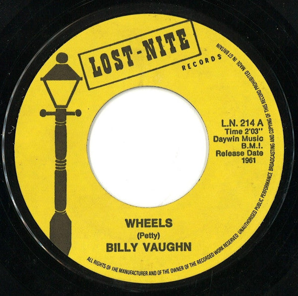 Billy Vaughn : Wheels (7", Single, RE)