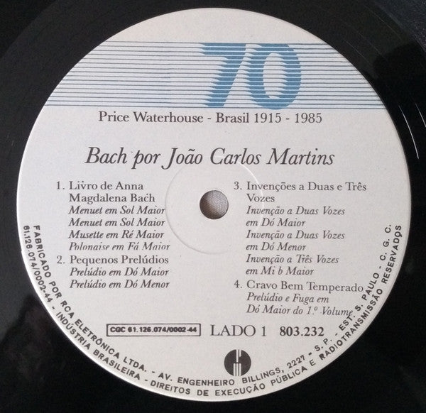 João Carlos Martins, Johann Sebastian Bach : Bach Por João Carlos Martins (2xLP, Album, Gat)