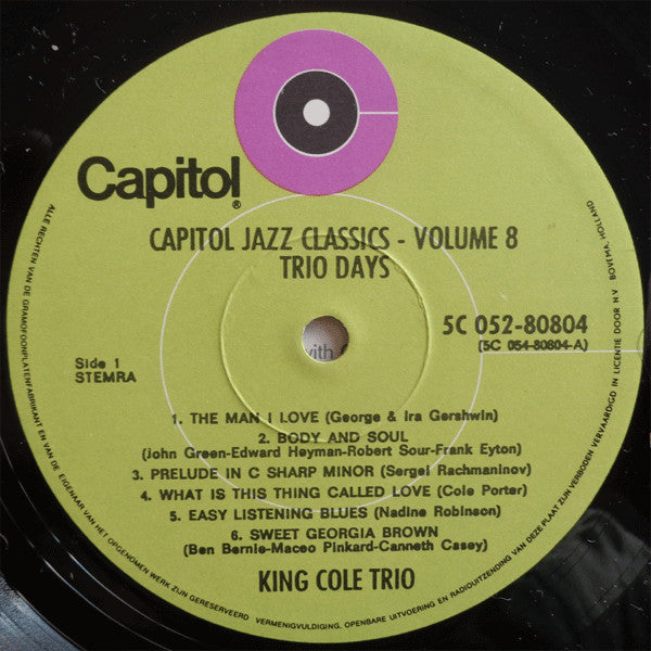 King Cole Trio* : Trio Days (LP, Comp, Mono)