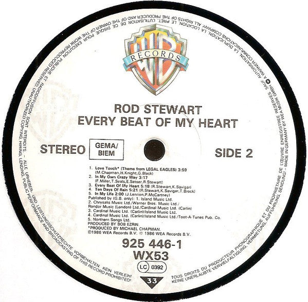 Rod Stewart : Every Beat Of My Heart (LP, Album, RSA)