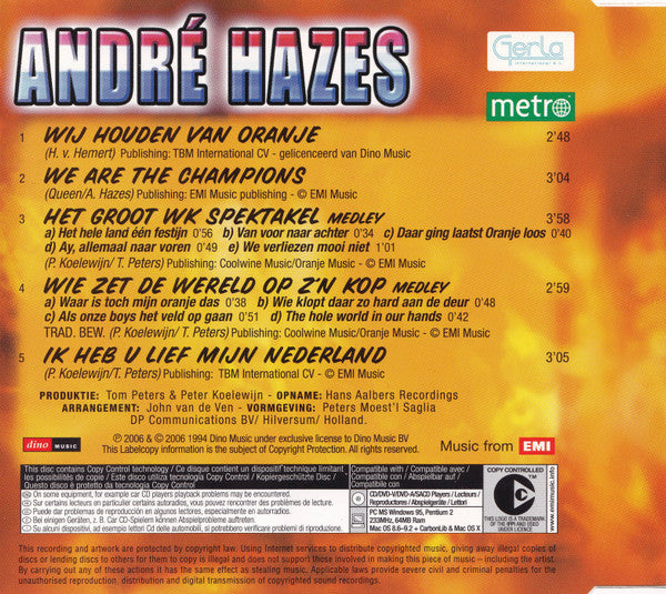 André Hazes : Wij Houden Van Oranje (CD, Maxi, Copy Prot., Promo)