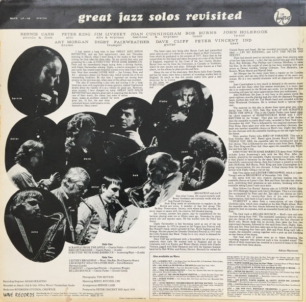 Bernie Cash : Great Jazz Solos Revisited (LP)