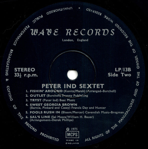 Peter Ind Sextet : Peter Ind Sextet (LP)