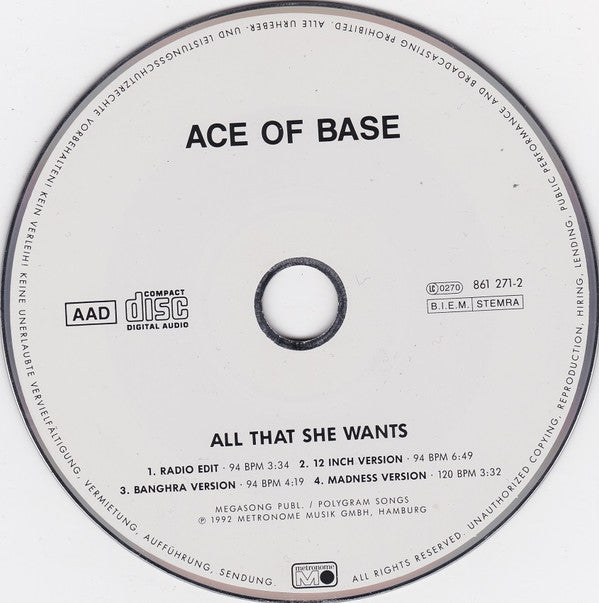 Ace Of Base : All That She Wants (CD, Maxi)