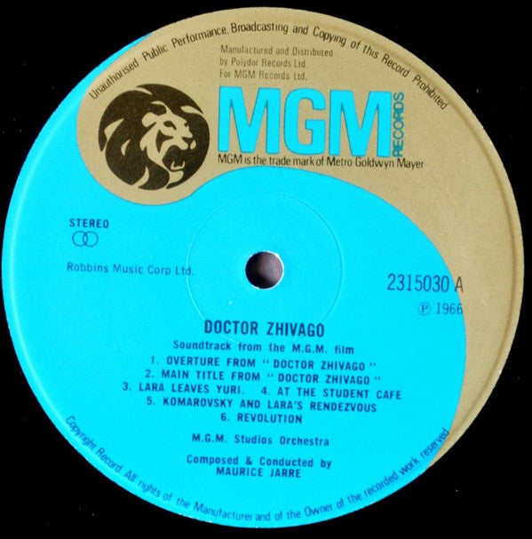 Maurice Jarre : Doctor Zhivago Original Soundtrack Album (LP, RE)