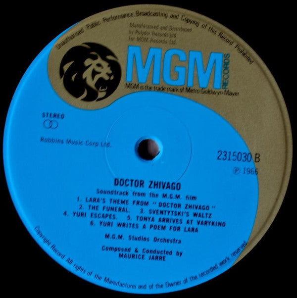 Maurice Jarre : Doctor Zhivago Original Soundtrack Album (LP, RE)
