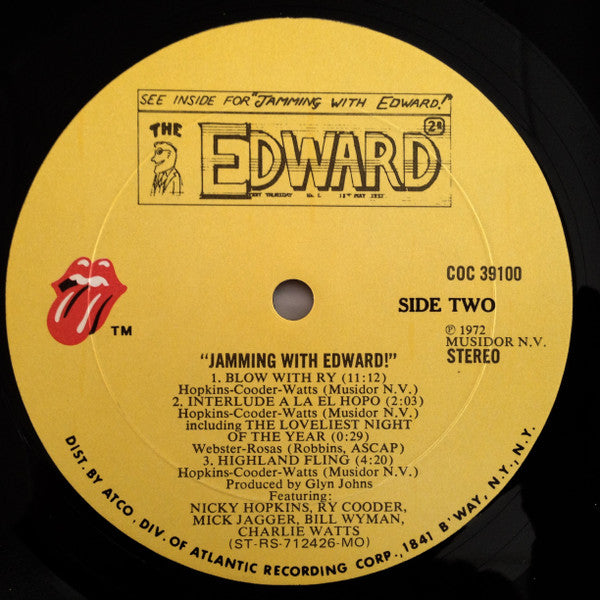 Nicky Hopkins, Ry Cooder, Mick Jagger, Bill Wyman, Charlie Watts : Jamming With Edward! (LP, Album, Mon)
