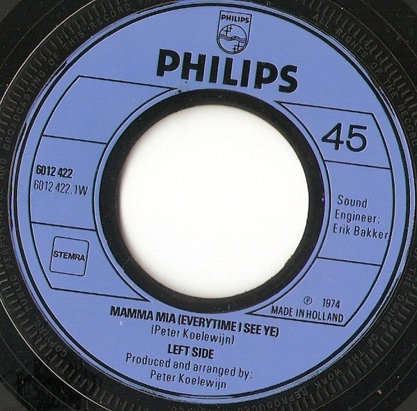 Left Side : Mamma Mia (Every Time I See Ye) / Gold In New Orleans (7", Single)