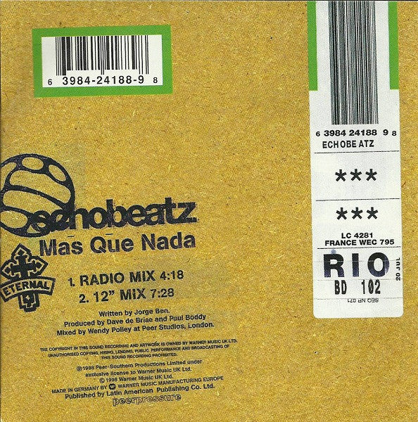 Echobeatz : Mas Que Nada (CD, Single)