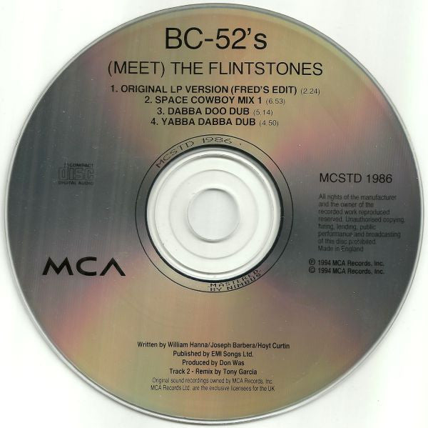 The B-52's : (Meet) The Flintstones (CD, Single)