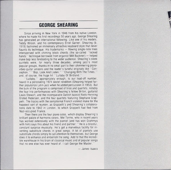 George Shearing : George Shearing (CD, Comp)