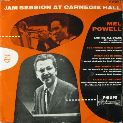 Mel Powell & His All-Stars : Jam Session At Carnegie Hall (LP, Album, Mono)