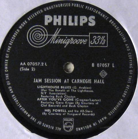 Mel Powell & His All-Stars : Jam Session At Carnegie Hall (LP, Album, Mono)