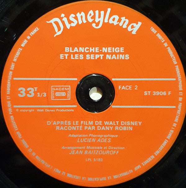 Dany Robin : Blanche-Neige Et Les 7 Nains (Musique Et Chansons Du Film) (LP, RE)