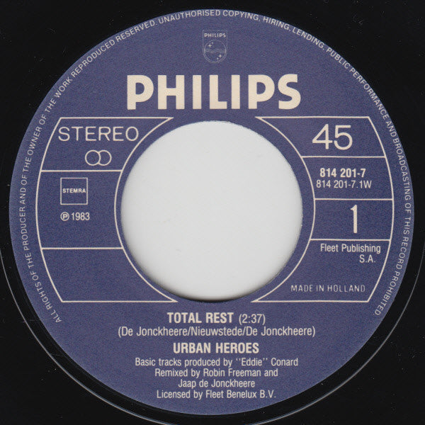 Urban Heroes : Total Rest (7", Single)