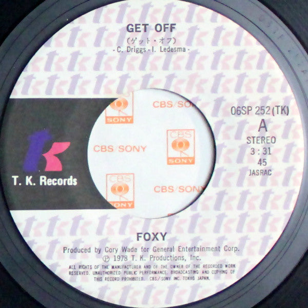 Foxy : Get Off (7", Single)